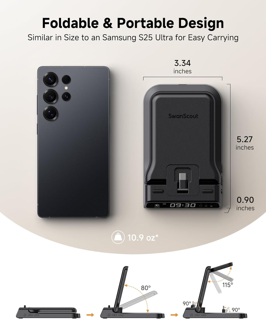 25W USB C Schnell Ladestation für Samsung Galaxy S26 Ultra/S26+/S26/S25/S24/Z Flip 7/Z Fold 7/A56/A3