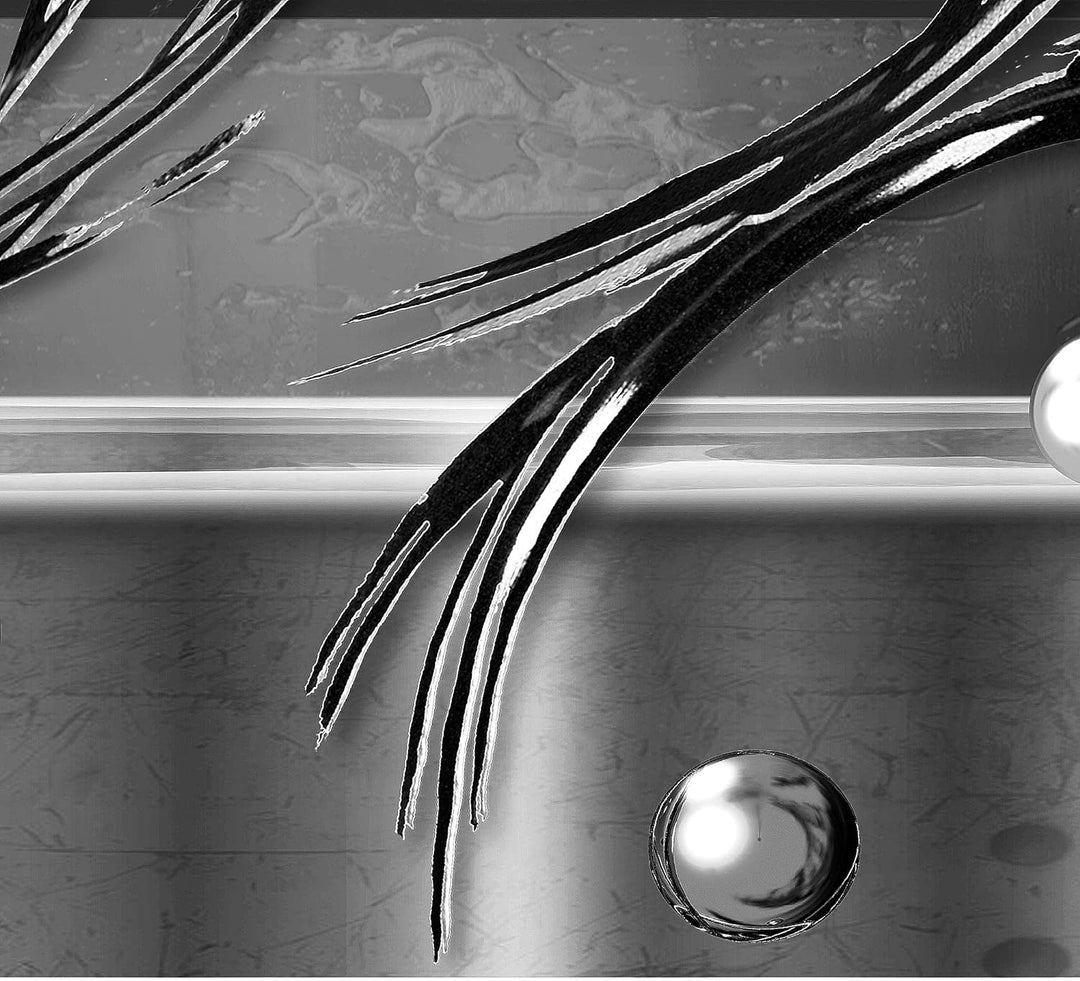 Runa Art Wandbilder Abstrakt 5 Teilig Bild auf Vlies Leinwand Deko Wohnzimmer Schlafzimmer Grau Schw