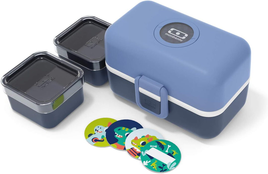 monbento - Kinder Lunchbox Set - Mit Brotdose MB Tresor Infinity mit 3 Fächern, Snackbox MB Gram Inf