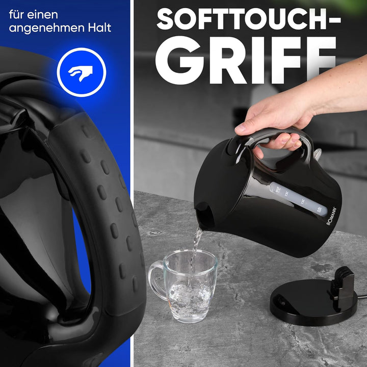 Bomann® Wasserkocher | Kettle | 1,7 L mit automatischer & manueller Abschaltung | herausnehmbarer Ka