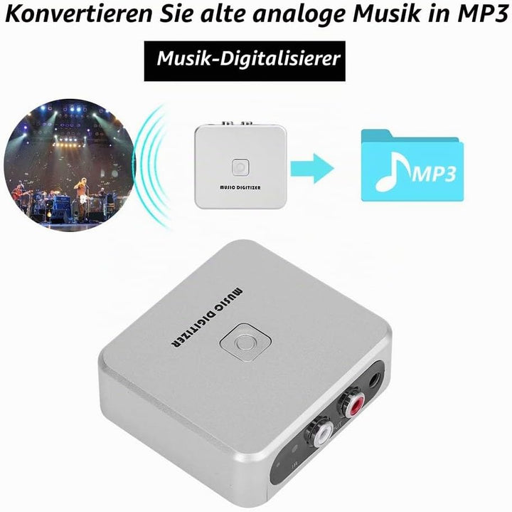 VBESTLIFE Audiorekorder, RCA linken und rechten Kanäle Musik Digitizer,128 Kbps U Disk/SD-Karte MP3