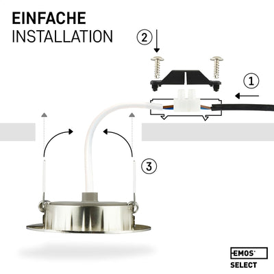 Emos LED Einbaustrahler 230V, 5W / 450lm, 50° schwenkbar, warmweiss 3000k | Einbaustrahler LED Spot