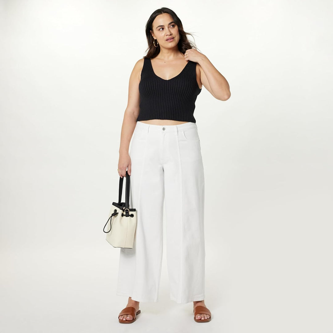 The Drop Jeans für Damen, Frida Relaxed Fit 34 Weiss, 34 Wei&#xDF;