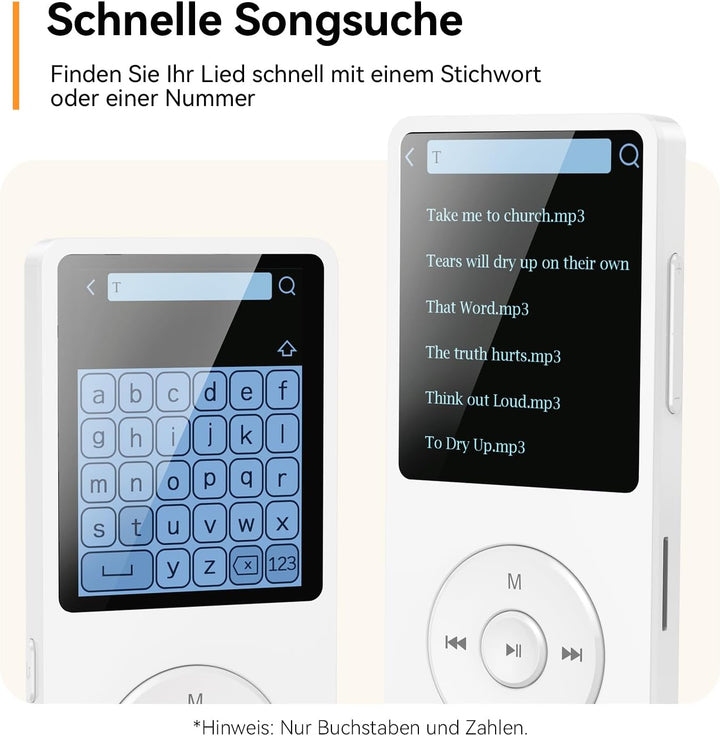 AGPTEK MP3 Player 32GB Bluetooth 5.3, 1.8 Zoll 40 Stunden Wiedergabezeit Digital Kinder MP3 Player m