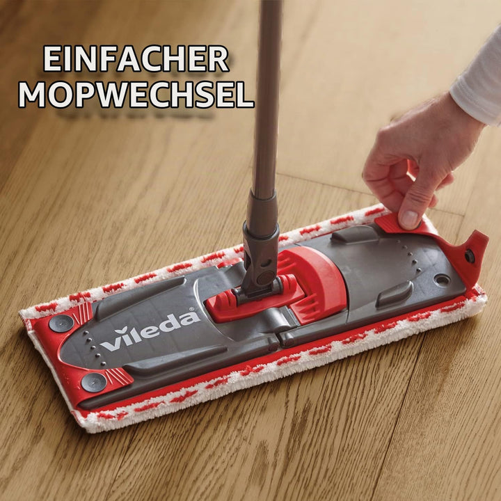 Vileda Superfeger Classic Besen mit 3-TLG Stiel und Superfeger Classic Kehrset &amp; Ultramax Bodenwisch