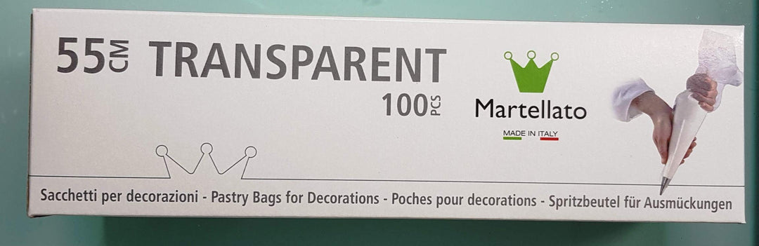 Martellato 515.055 PE Spritzbeutel, Durchsichtig, 55cm Länge, 100 Stück