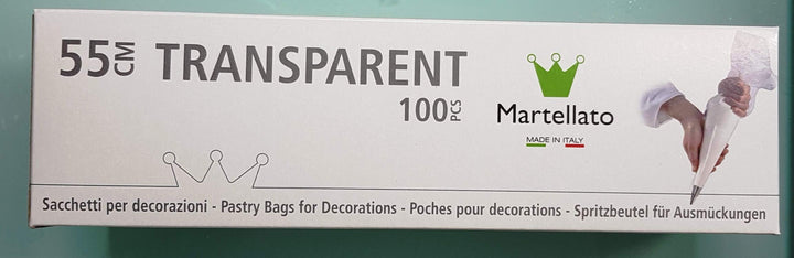 Martellato 515.055 PE Spritzbeutel, Durchsichtig, 55cm Länge, 100 Stück