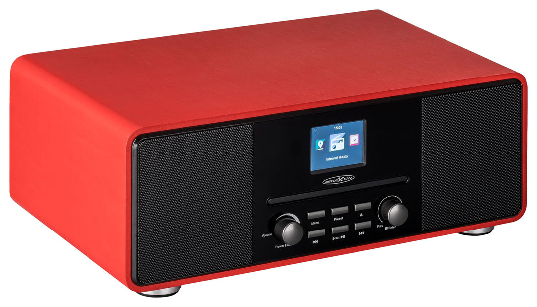 Reflexion HRA19INT DAB- und Internetradio mit CD-Player und Radiowecker (UKW, DAB, DAB+, Bluetooth,