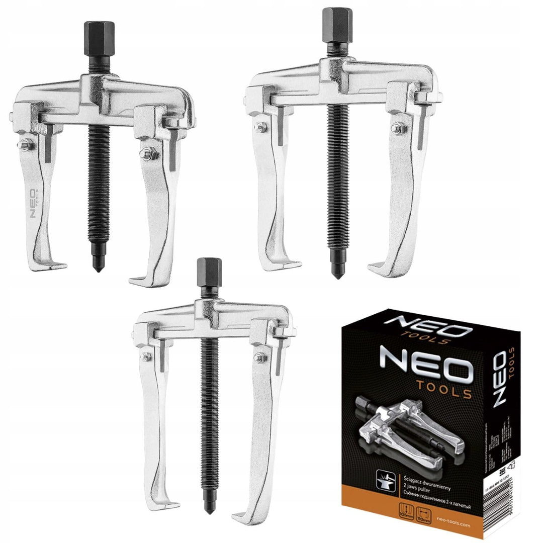 NEO TOOLS 2-Arm Zweiarmiger Abzieher 3 tlg. SET | Lagerabzieher CrV-Stahl Profi | für den Ausbau von