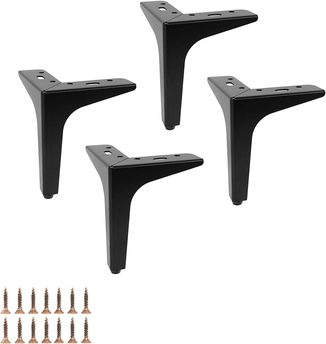 P17 | Modell Siena | Set mit 4 Füssen + 16 Schrauben | Schwarz | Höhe 15 cm | Beine für Sofas, Möbel