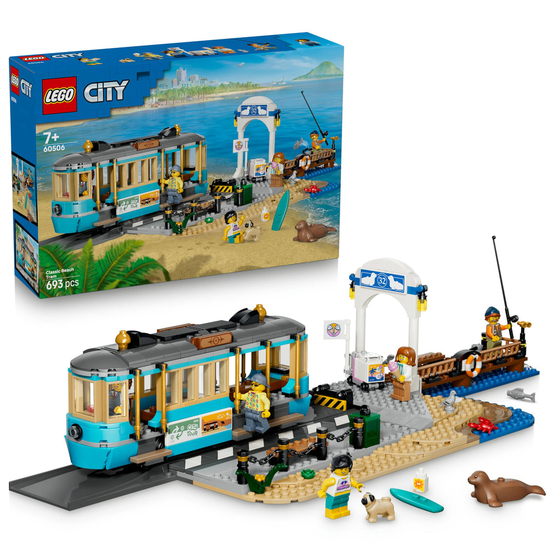 LEGO City Klassische Strandstrassenbahn Spielzeug - Modellbau mit Schienenstrecke, Strassenszene, 5