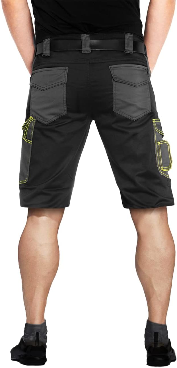 ACE Genesis Herren-Arbeits-Hose kurz - Männer-Cargo-Hosen für die Arbeit - Shorts mit Stretch-Bund,