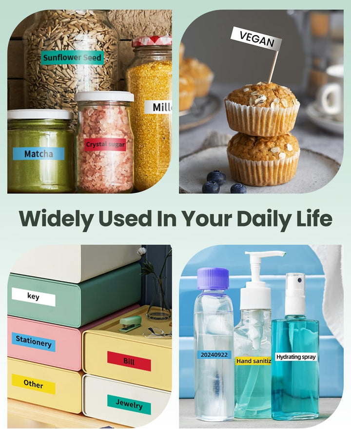 Wonfoucs Etikettenband Kompatibel mit Dymo LetraTag Beschriftungsgerät Bänder 91221-91225,12mm x 4m