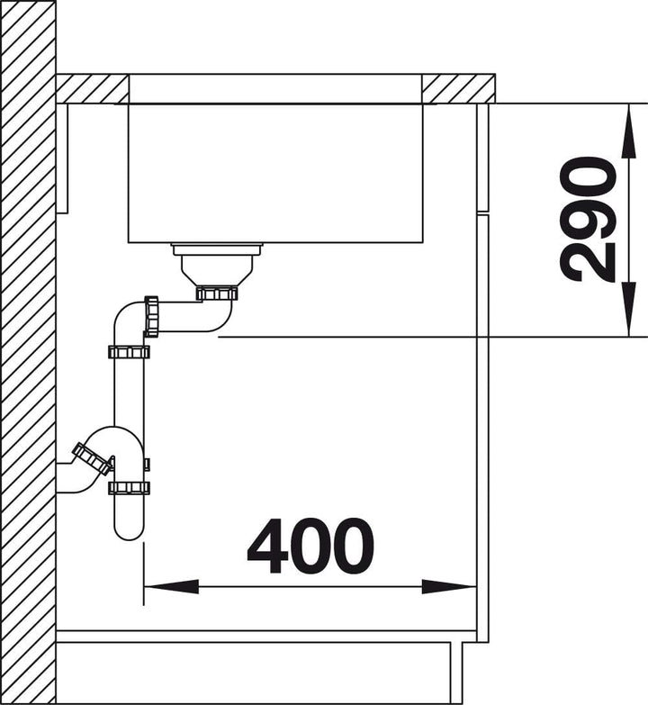 BLANCO ANDANO 340-U | Edelstahl | Einbauart: Unterbau | ohne Ablauffernbedienung | 40er Unterschrank