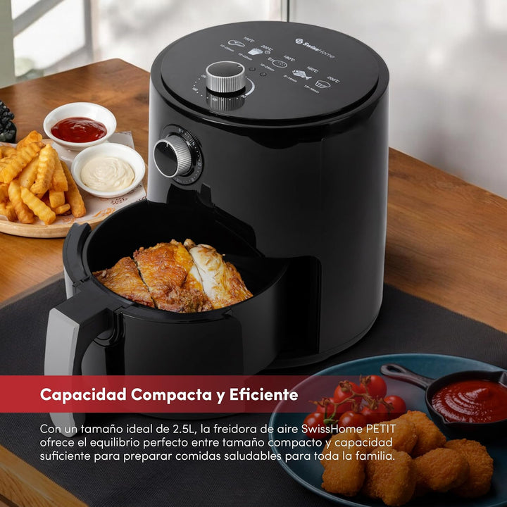 Z SwissHome PETIT - Heissluftfritteuse 2.5L 1200W - Temperatur 80-200°C - Timer 30 Min - Herausnehmb