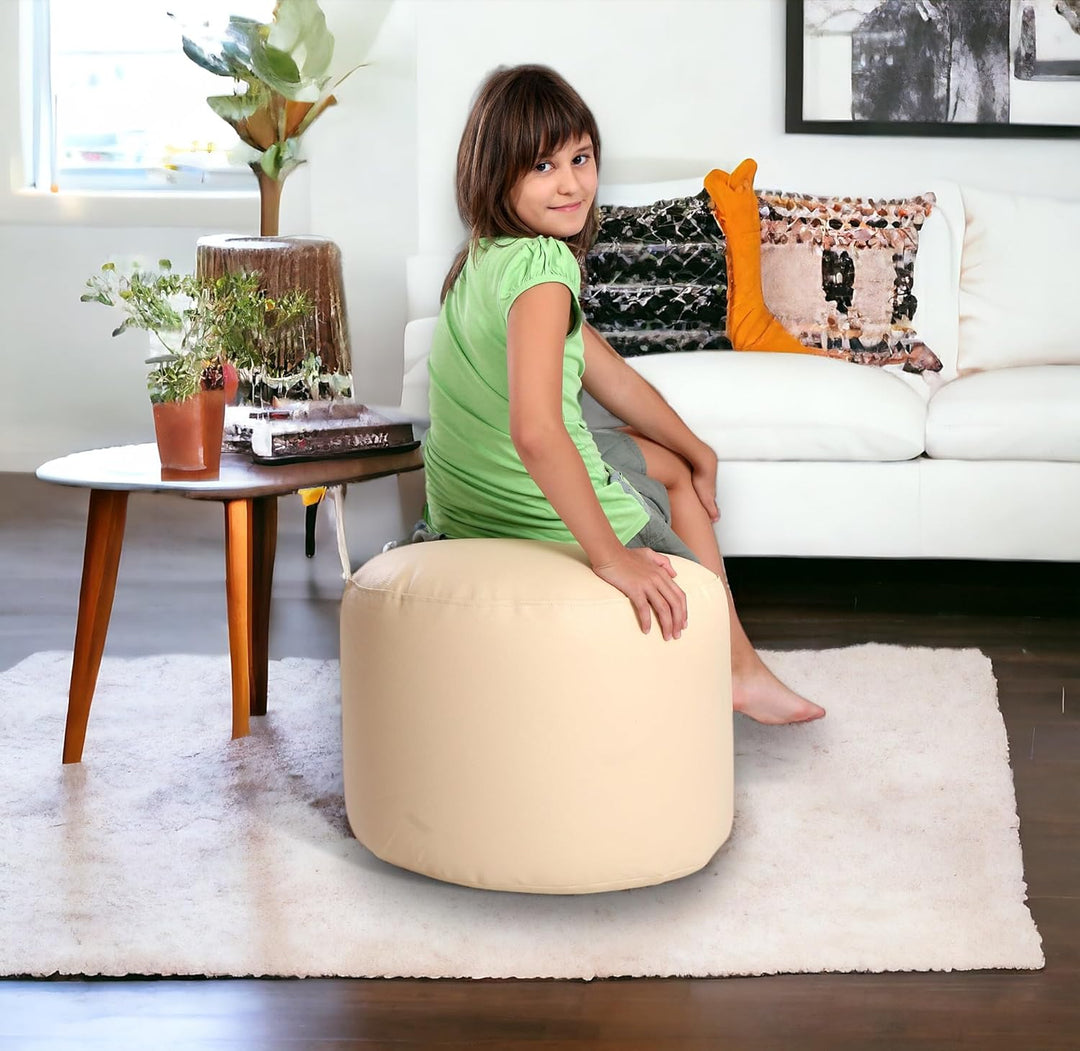Ecopuf Point | Pouf Sitzhocker 55x40 aus Kunstleder | Pouf Hocker Runder Sitzpouf | Indoor und Outdo