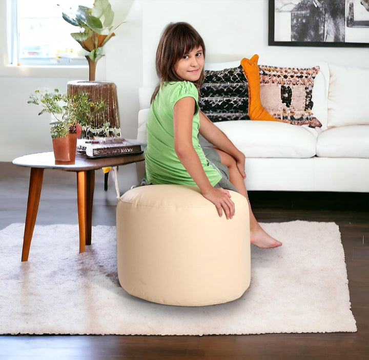 Ecopuf Point | Pouf Sitzhocker 55x40 aus Kunstleder | Pouf Hocker Runder Sitzpouf | Indoor und Outdo
