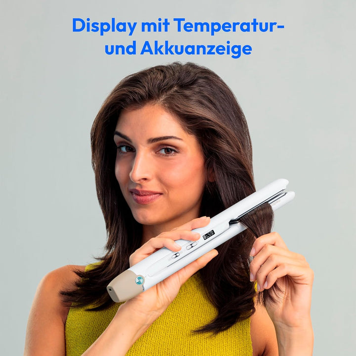 MEDION Glätteisen HS2 (kabellos, Display, 5 regelbare Hitzestufen, 165° bis 210°, breite flexible Ke