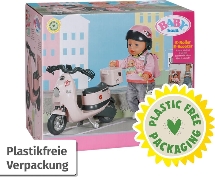 BABY born E-Scooter, Ferngesteuerter Roller mit Ladestation zum Aufladen Spielen, für 43cm Puppen, 8