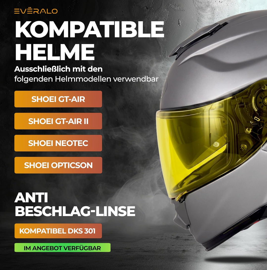 kompatibel mit Visier Shoei Gt Air - Gt Air 2 - Neotec - Opticson - Cns 1 (Gelb Nacht), Gelb Nacht