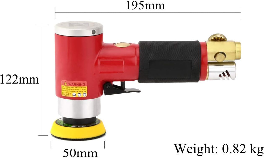 Druckluft Exzenterschleifer Winkelschleifer Polierer Mini Gerade Lang Rot mit 50mm und 75mm Schleift