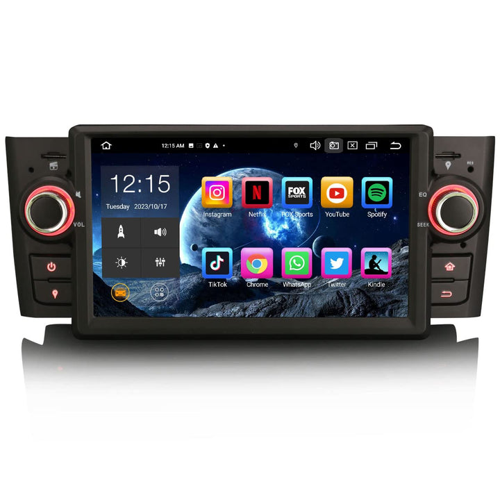 Erisin 7 Zoll 8-Kern 4GB+64GB Android 12 Autoradio 1Din Bluetooth mit GPS Navi für FIAT Punto Linea