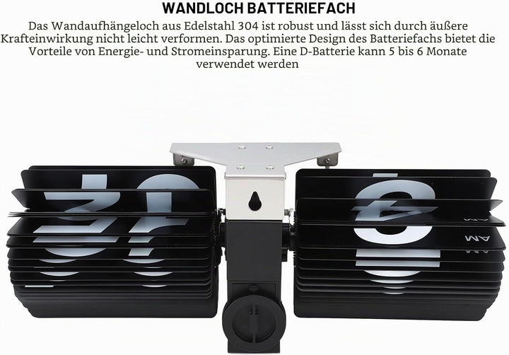 Flip Uhr Retro Minimalistisches Tischuhr Batteriebetrieben Klappuhr grosse Zahlen Kreative Flip Cloc