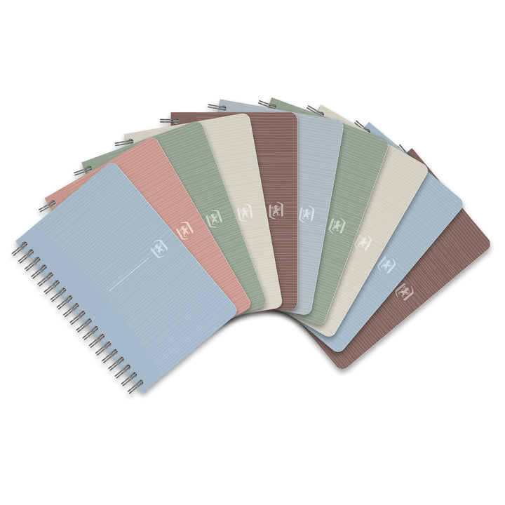 Oxford Spiral-Notizbuch 9x14cm kariert, 180 Seiten, My Rec'Up, aus recycelten Papp-Bechern, 6 Farben