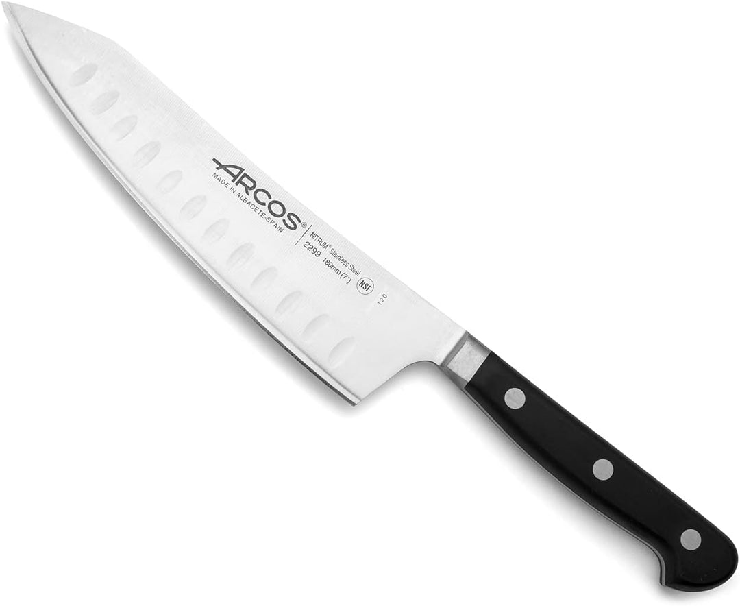 Arcos Opera - Rocking Santoku Messer - NITRUM geschmiedetem Edelstahl 190 mm - HandGriff POM Farbe S