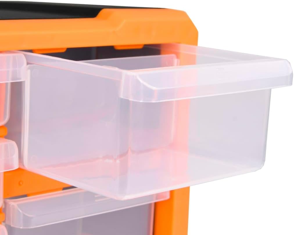 Myheimly Multi-Schubladen-Organizer 2 Stk. 12 Schubladen 26,5x16x26 cm Orange und Schwarz 12 Schubla