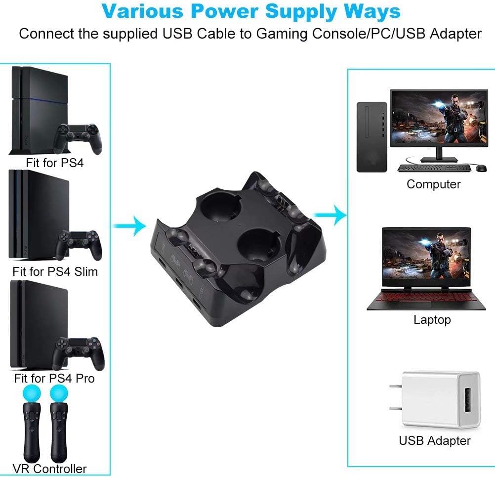 Ladegerät Dock Controller Ladegerät Ladegerät für Ps4 Move für Ps4/ps4 Move/ps4 Vr Controller Vier L