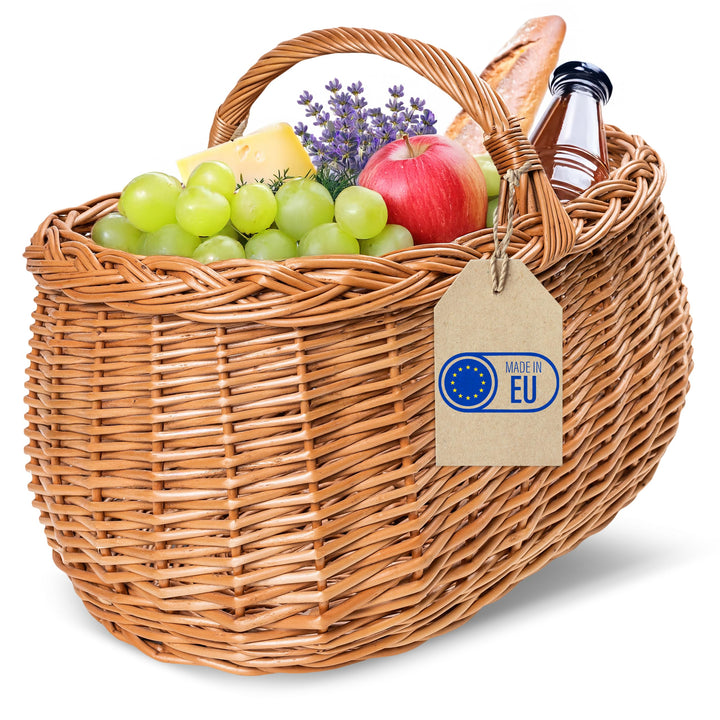 Creative Home Grosse Picknickkorb Weidenkorb mit Henkel Einkaufskorb | 45 x 32 x 34 cm (+/- 1 cm) |