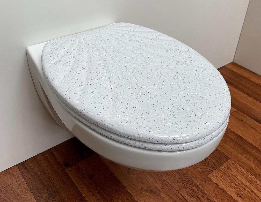 WC Sitz Klobrille Muschelform Farbe Granit, Duroplast