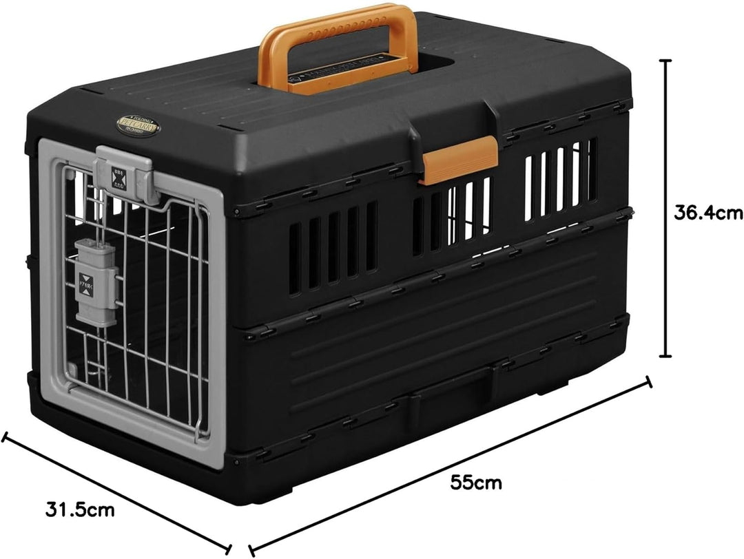 Iris Ohyama, Faltbare Transportbox / Transportkiste, 2 Öffnungen (Vorder- & Rückseite), Tragegriff,
