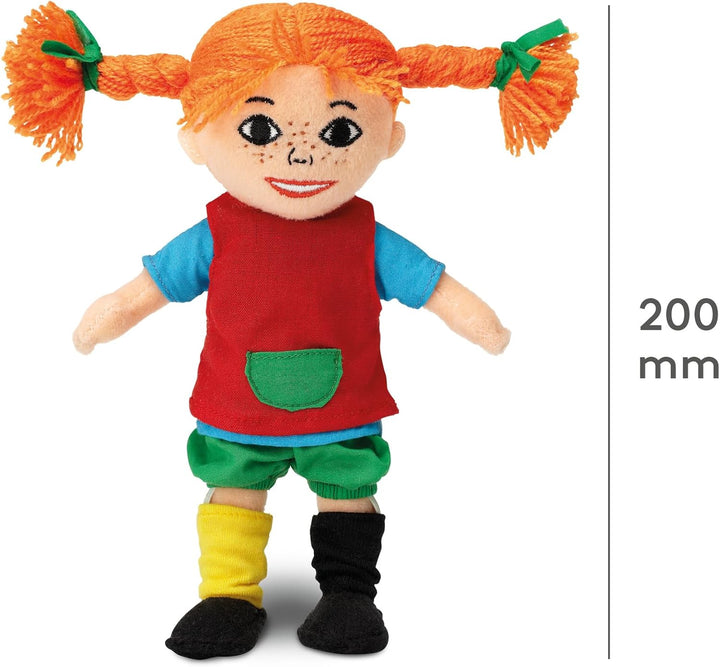Pippi Langstrumpf Puppe, 20cm – süsse Stoffpuppe für Mädchen und weiche Kuschelpuppe ab 10 Monaten –