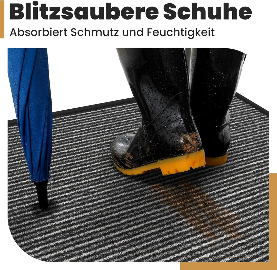 Bodenständig® Saubere Schuhe Dank saugstarkem Stoff (robust) perfekte Grösse Schwarz in 60x90cm - Fu
