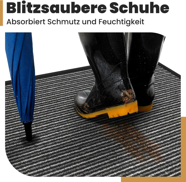 Bodenständig® Saubere Schuhe Dank saugstarkem Stoff (robust) perfekte Grösse Schwarz in 60x90cm - Fu