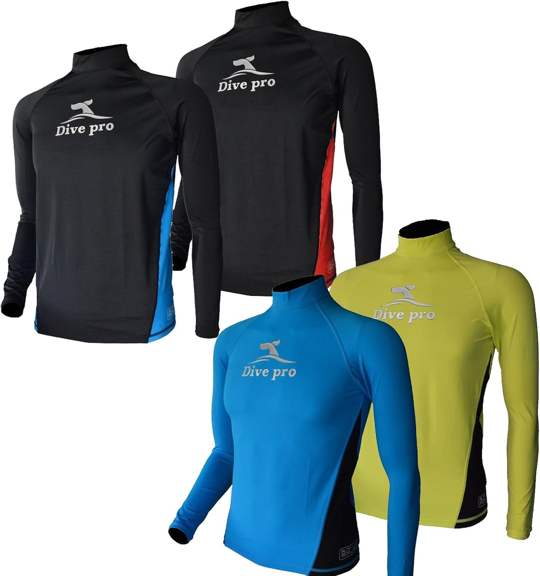 DivePro Rash Guard Lycra Shirt - UV Longsleeve Herren 3XL Rot, 3XL Rot