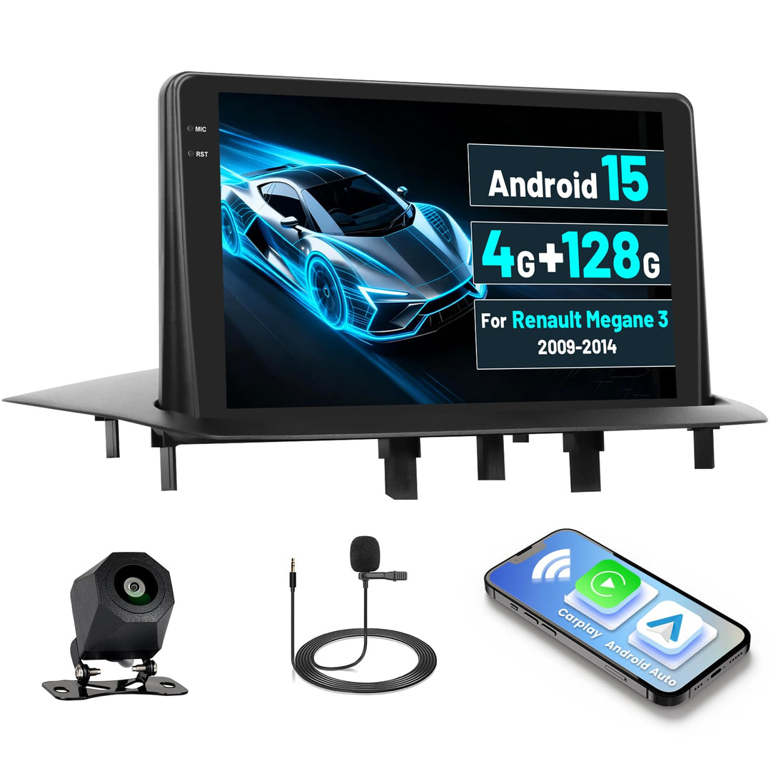 [4G+128G] Inefala Android 15 Autoradio für Renault Megane 3 2009-2014 mit Wireless Carplay Android,