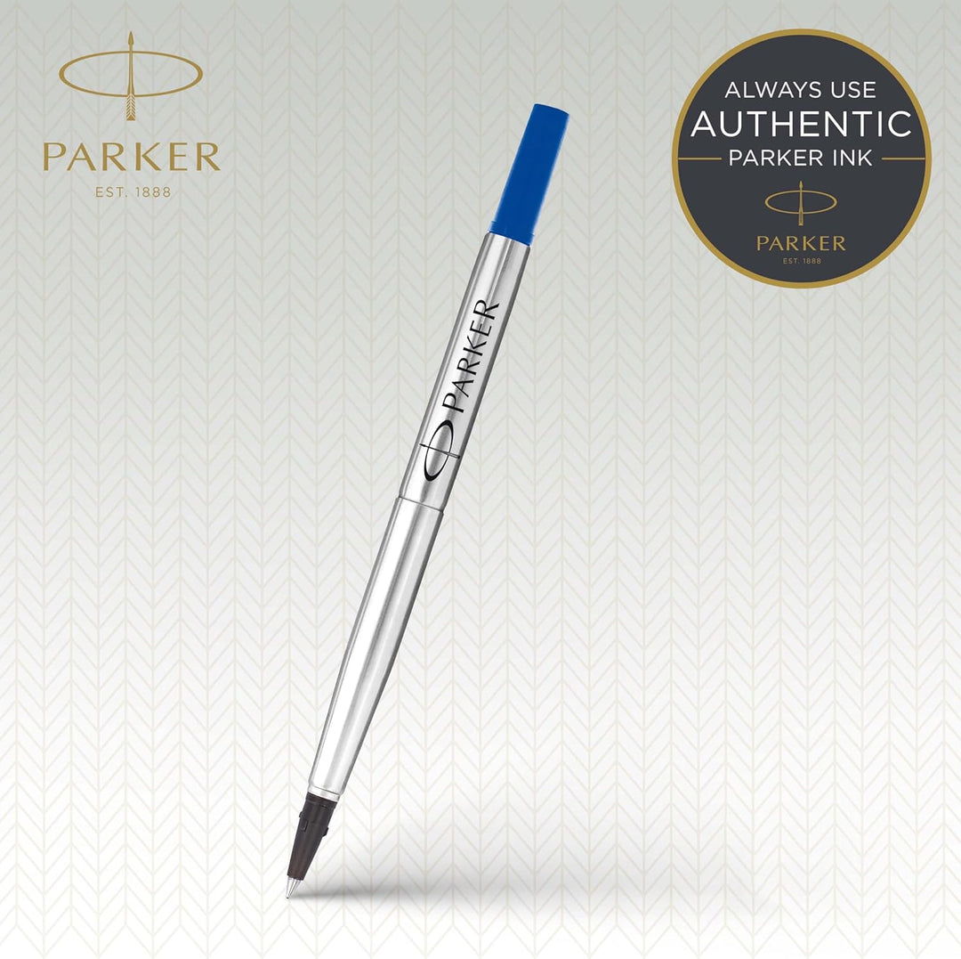 Parker Ersatzminen für Tintenroller | feine Spitze | blaue QUINK Tinte | 12 Stück Blau feine Feder,