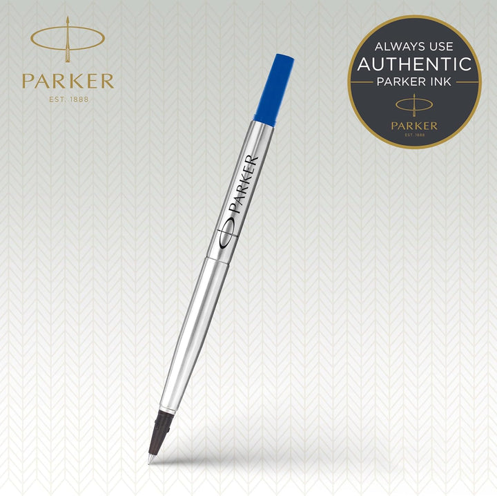 Parker Ersatzminen für Tintenroller | feine Spitze | blaue QUINK Tinte | 12 Stück Blau feine Feder,