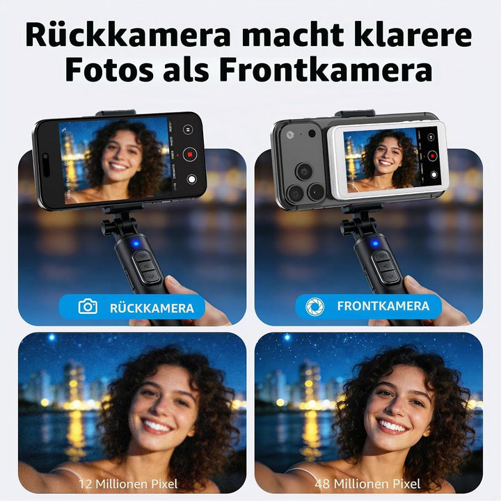 handlicher Selfie-Monitor-Bildschirm für iPhone & Android - Magnetischer Vlog-Selfie-Spiegel für Tel