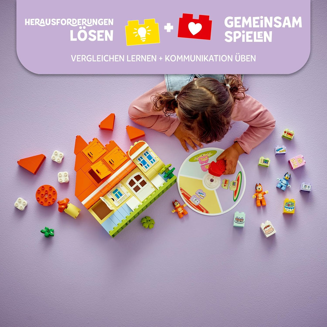 LEGO DUPLO Bluey: Blueys Familienhaus mit Memory-Spiel - Lernspielzeug für Kleinkinder - Inkl. 3 Min