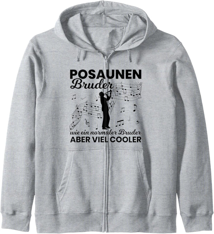 Posaunen Bruder Posaunist Posaunenspieler Posaune Kapuzenjacke