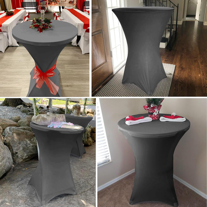 3 Stück Stehtisch Hussen 80cm,Hussen Stehtische Dunkelgrau für Ø 80-85 cm Stehtische und Bistrotisch