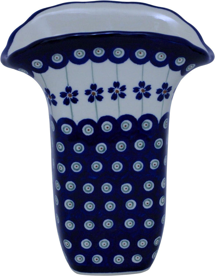 Original Bunzlauer Blumenvase Ø14.60x8.50 cm, H=18.00 cm im Dekor 166a