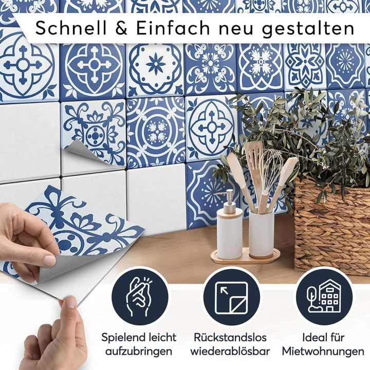 CREATISTO Klebefliesen Stickerfliesen Fliesenfolie - Aufkleber Folie für Fliesen I Klebefliesen Deko