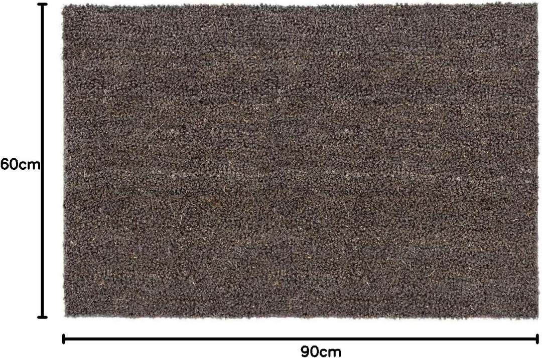 Carpido rutschfeste Kokosmatte - 60 x 90 cm Grau - Nachhaltige Naturfaser für den überdachten Aussen