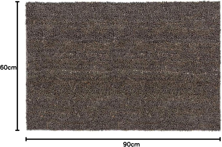 Carpido rutschfeste Kokosmatte - 60 x 90 cm Grau - Nachhaltige Naturfaser für den überdachten Aussen