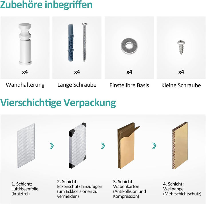 EMKE Badheizkörper Elektrisch Handtuchwärmer mit Thermostat Gebogen 120x60cm 600 Watt Weiss Handtuch